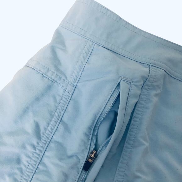 LL Bean Skort Blue Mini Skirt Short Nylon Zip Fly Skirt - Picture 6 of 8